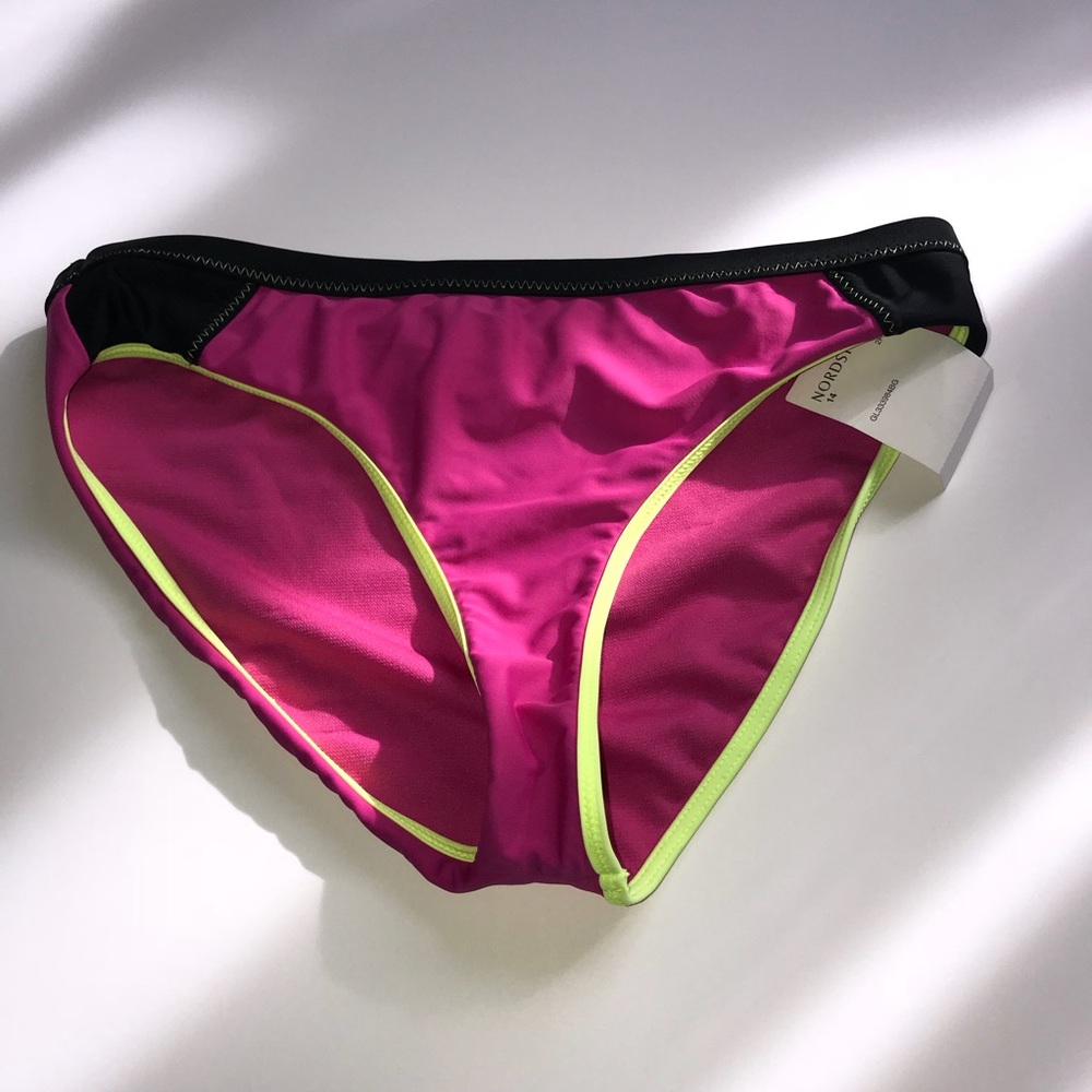 Zella Girl pink with neon trim bikini bottom